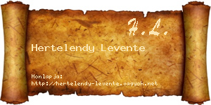 Hertelendy Levente névjegykártya